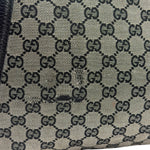 Gucci Black Leather Trim GG Supreme Hobo Bag