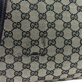 Gucci Black Leather Trim GG Supreme Hobo Bag