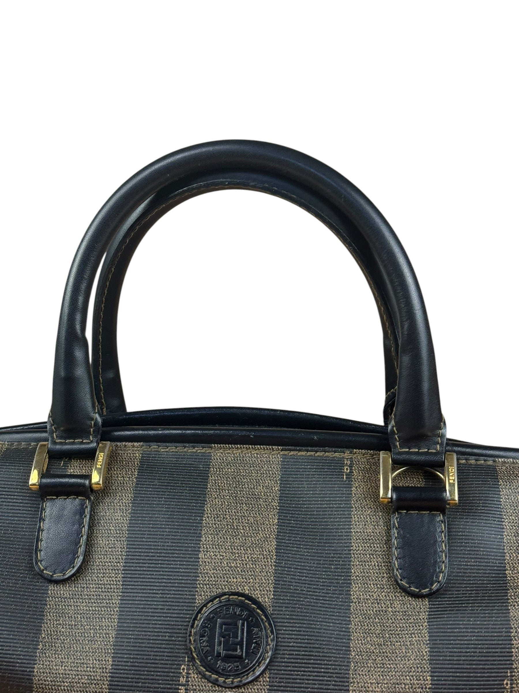 Fendi Vintage Pequin Stripped Mini Boston Bag