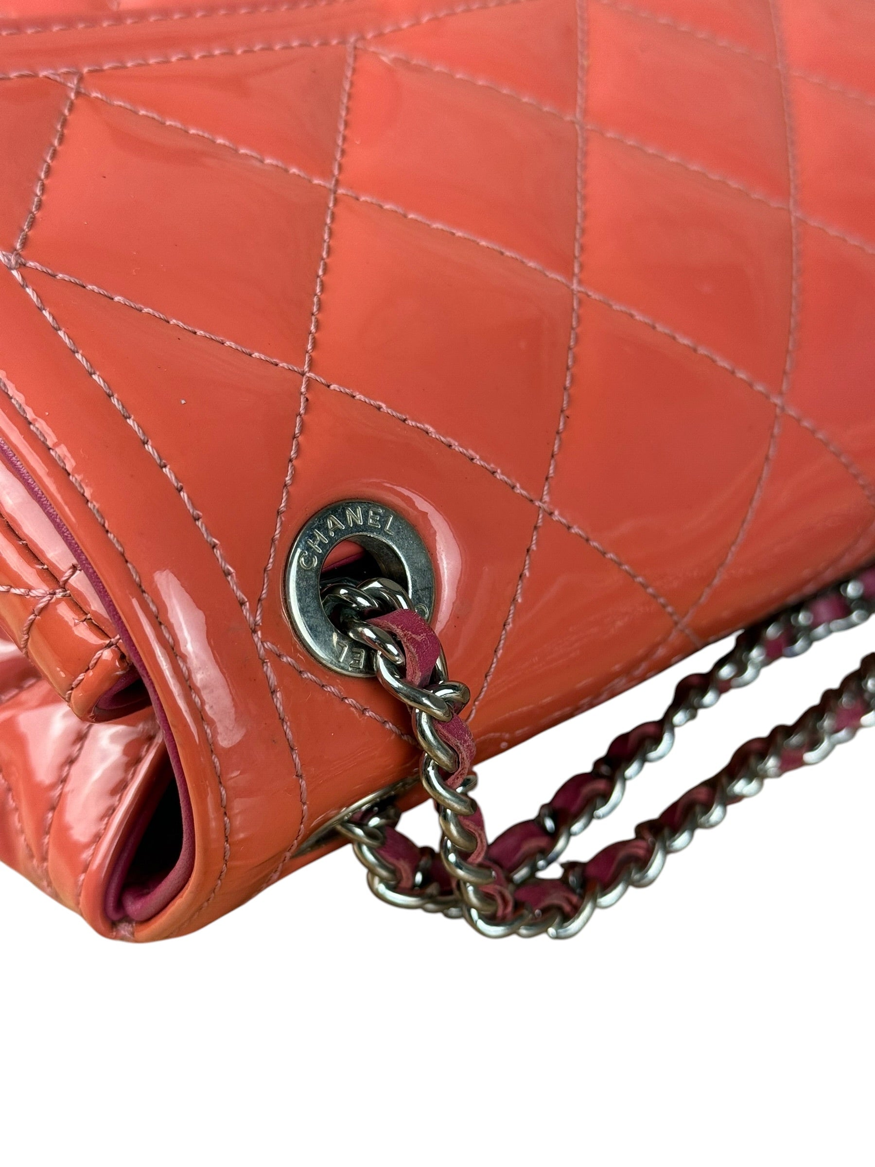 Chanel Pink Patent Quilted Small Coco Shine Flap Bag 2014