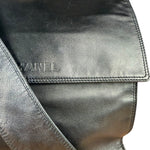 Chanel Vintage Black Leather Flap Crossbody Messenger Bag 1997