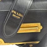 Prada Black Saffiano Leather Cahier Shoulder Bag
