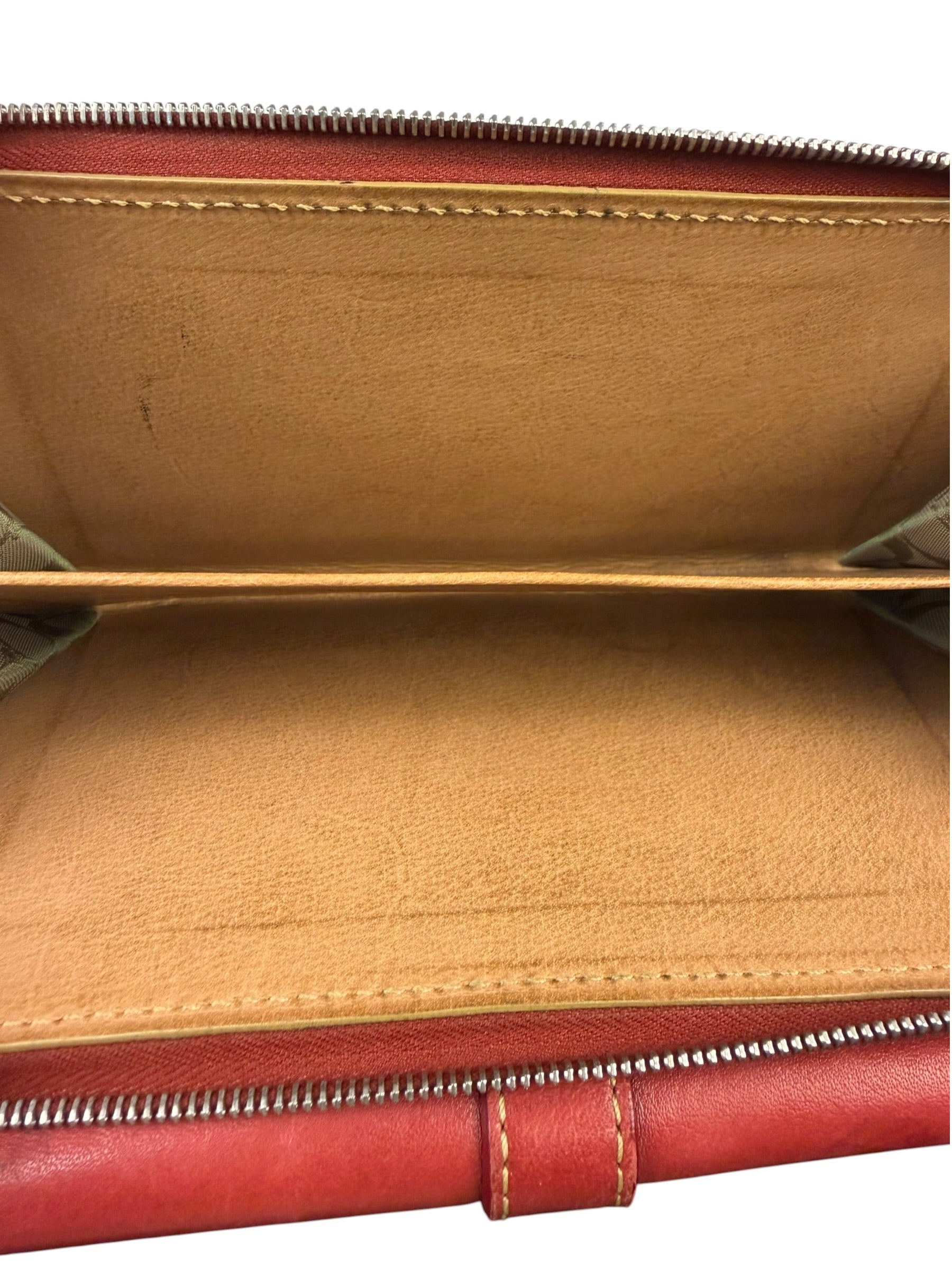 Coach Red Leather Zip Wallet
