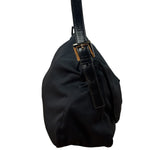 Fendi Black Leather Trim Mamma Baguette