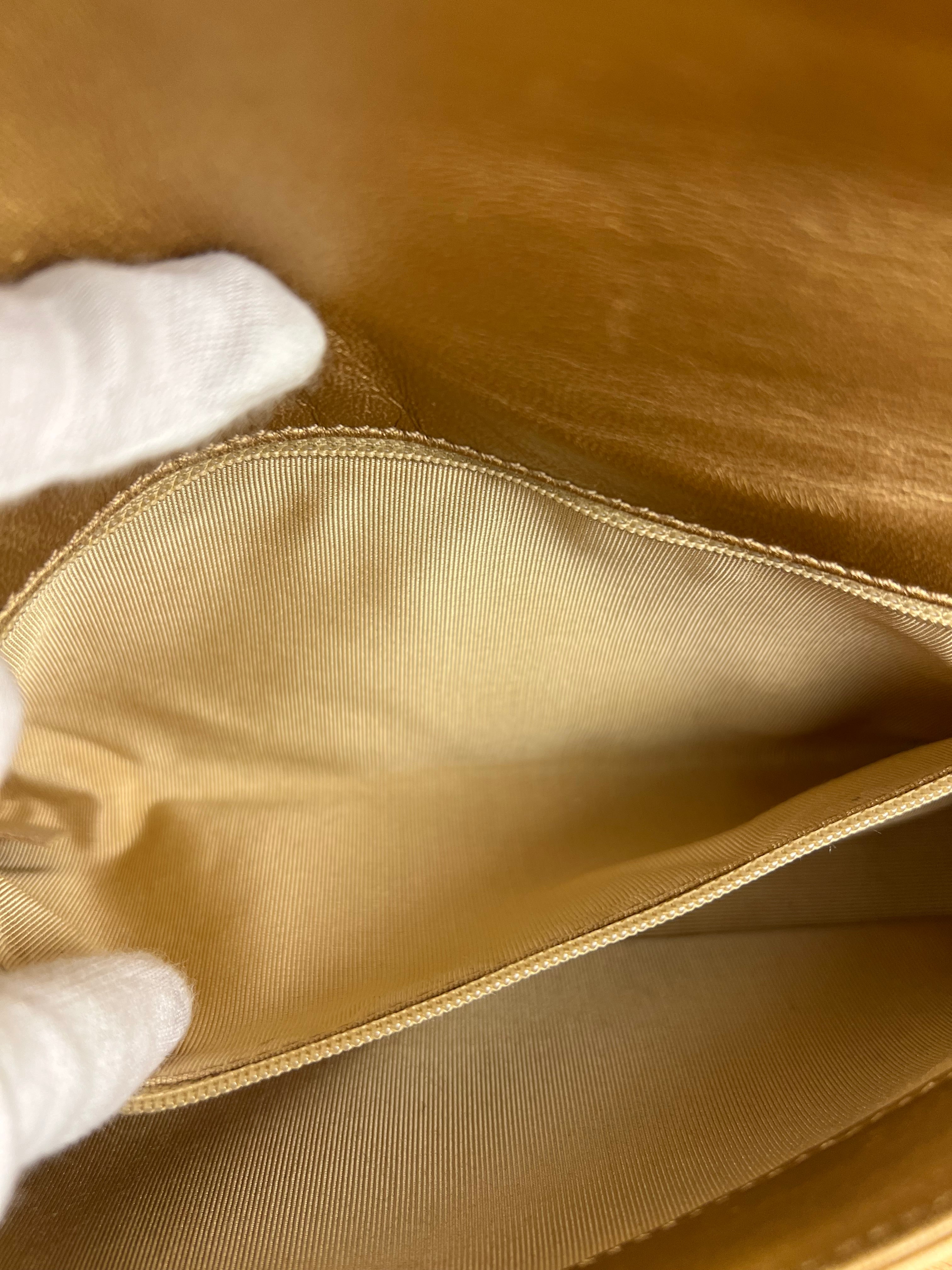 Chanel Gold Leather East West Shoulder Bag 2001