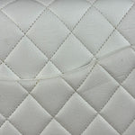 Chanel Vintage White Quilted Leather Flap Bag 1991