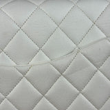 Chanel Vintage White Quilted Leather Flap Bag 1991