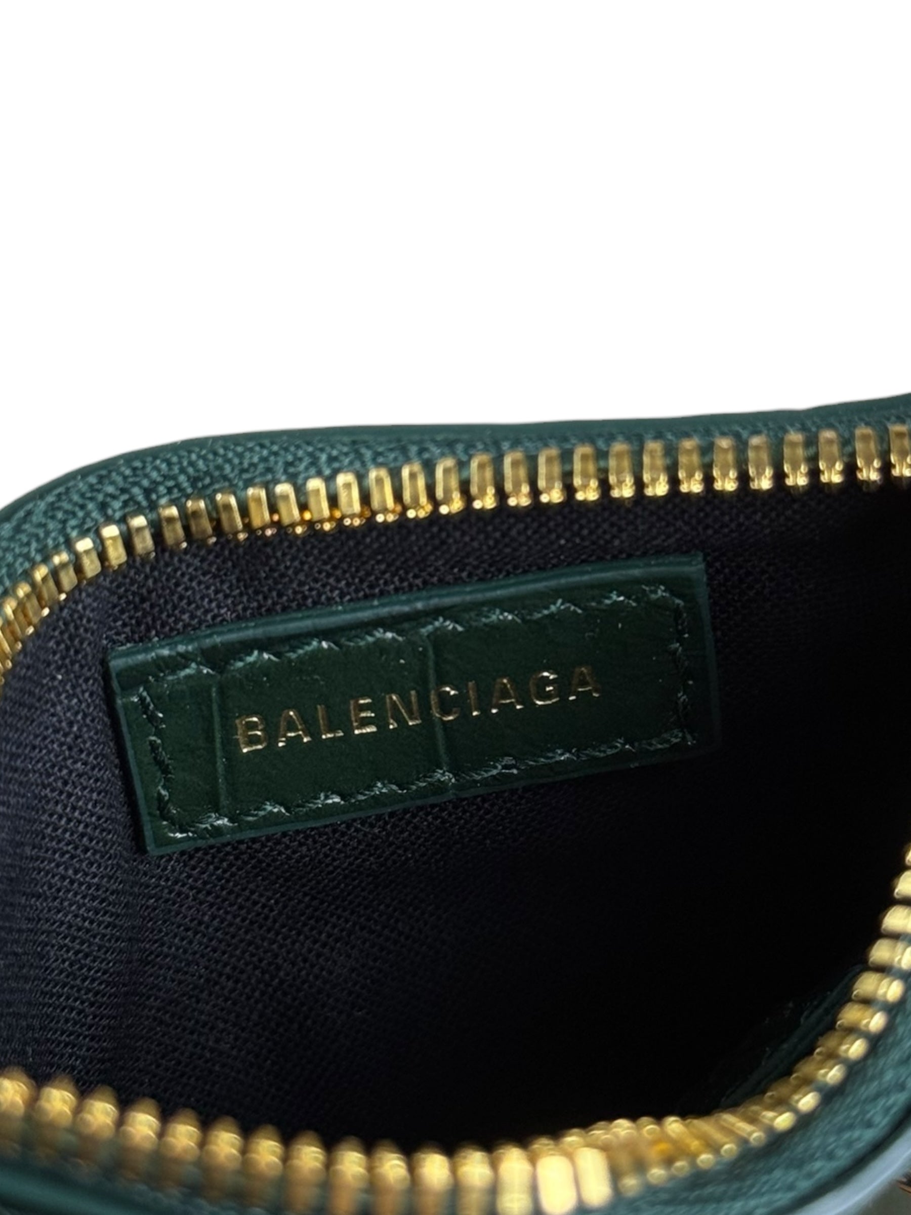 Balenciaga Green Zip Pouch