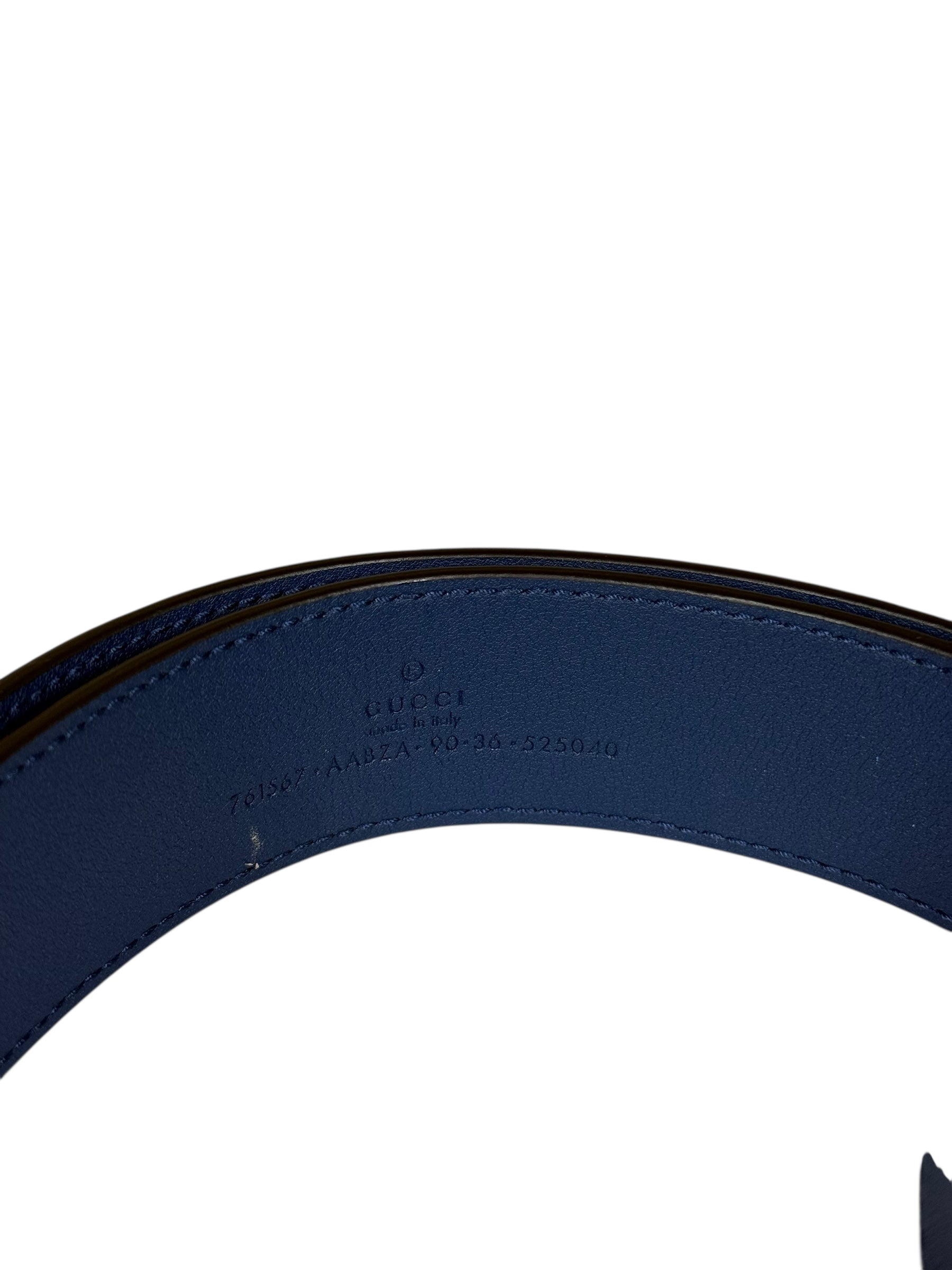 Gucci Navy Monogram GG Belt