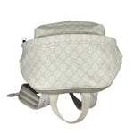 Gucci White Leather GG Green/Red Stripe Backpack
