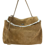 Balenciaga Rodeo Handbag Suede/Fleece Brown