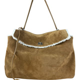Balenciaga Rodeo Handbag Suede/Fleece Brown