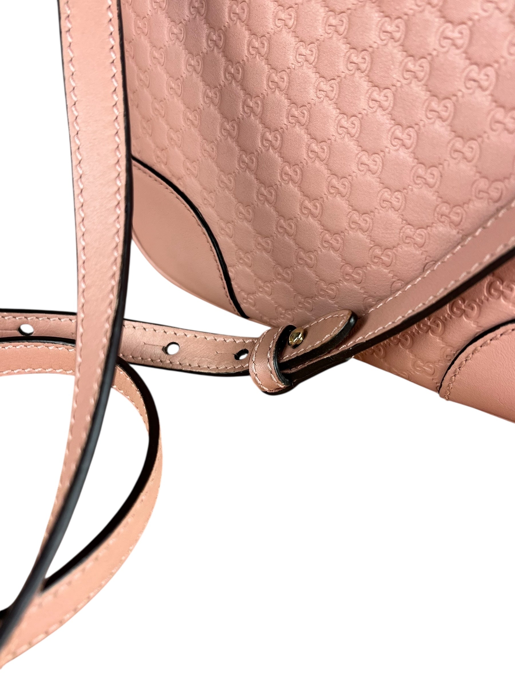 Gucci Bree Microguccissima Leather Camera Bag Pink