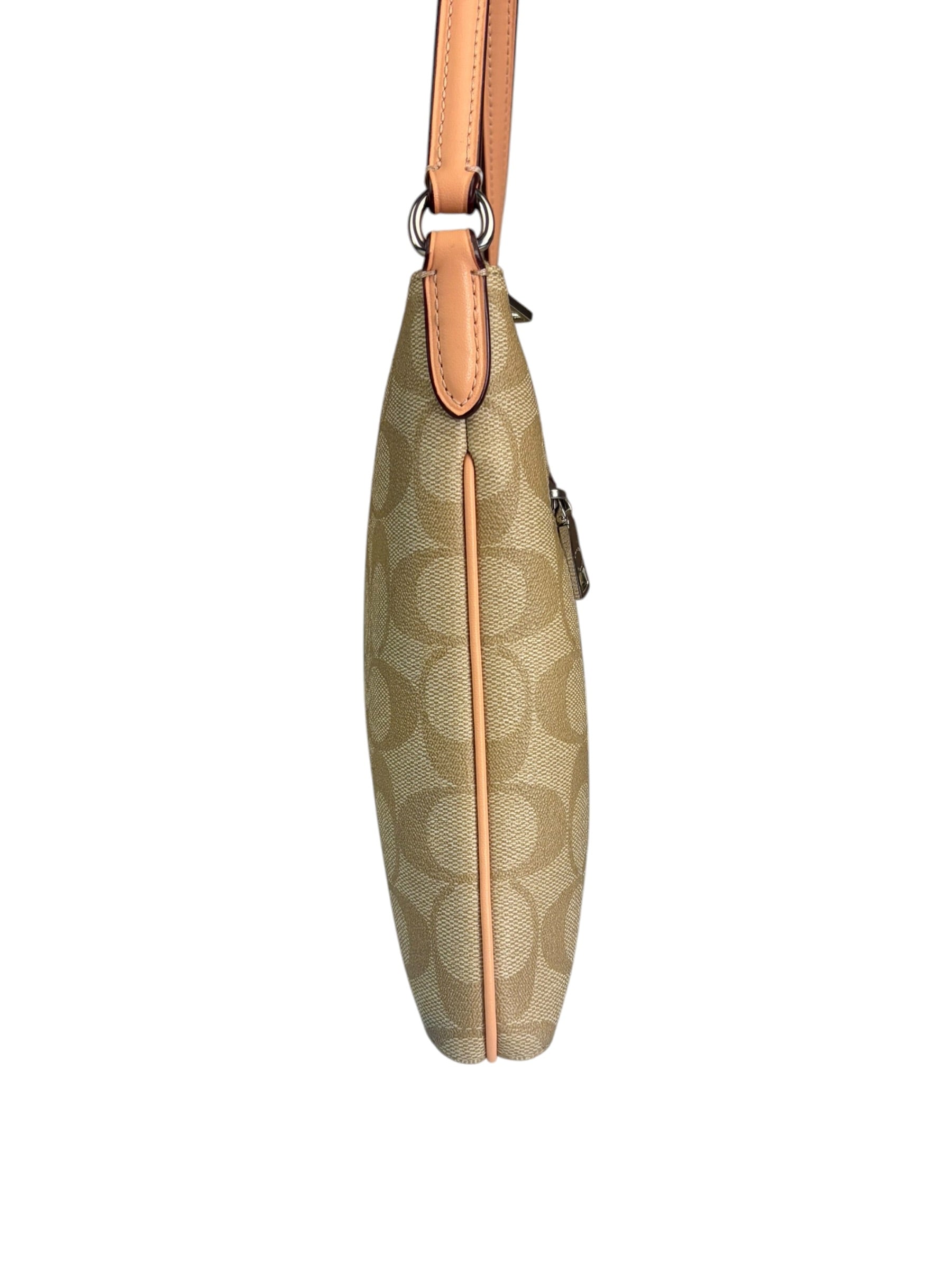 Coach Beige Leather Canvas Rowan File Crossbody Bag