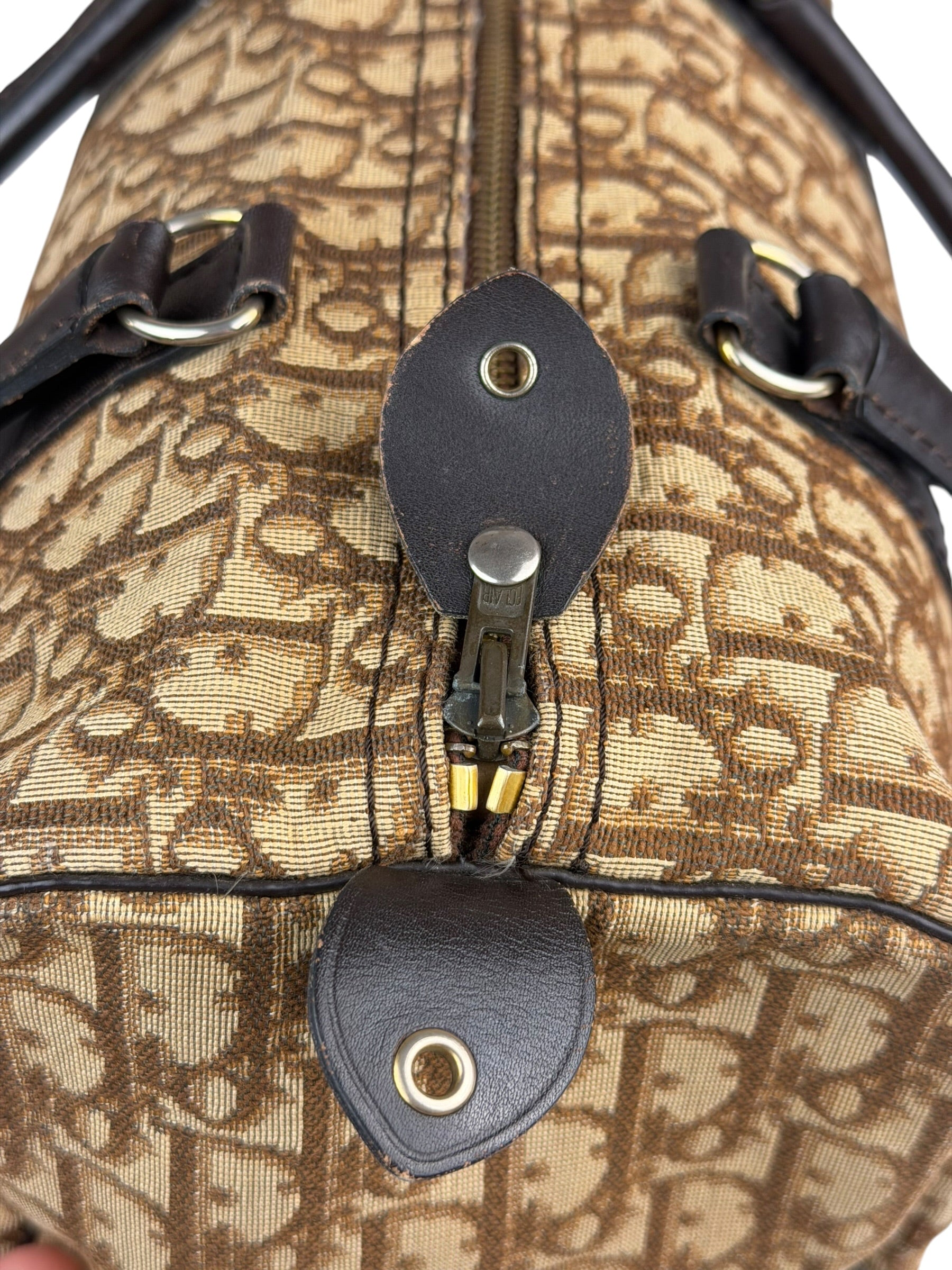 Christian Dior Brown Leather Trotter Boston Handbag
