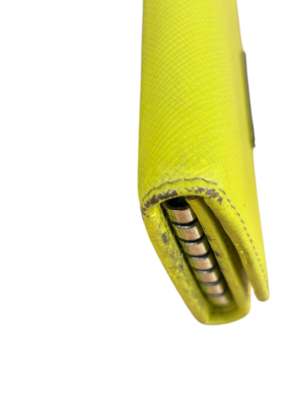 Prada Yellow Saffiano Leather Small Key Holder
