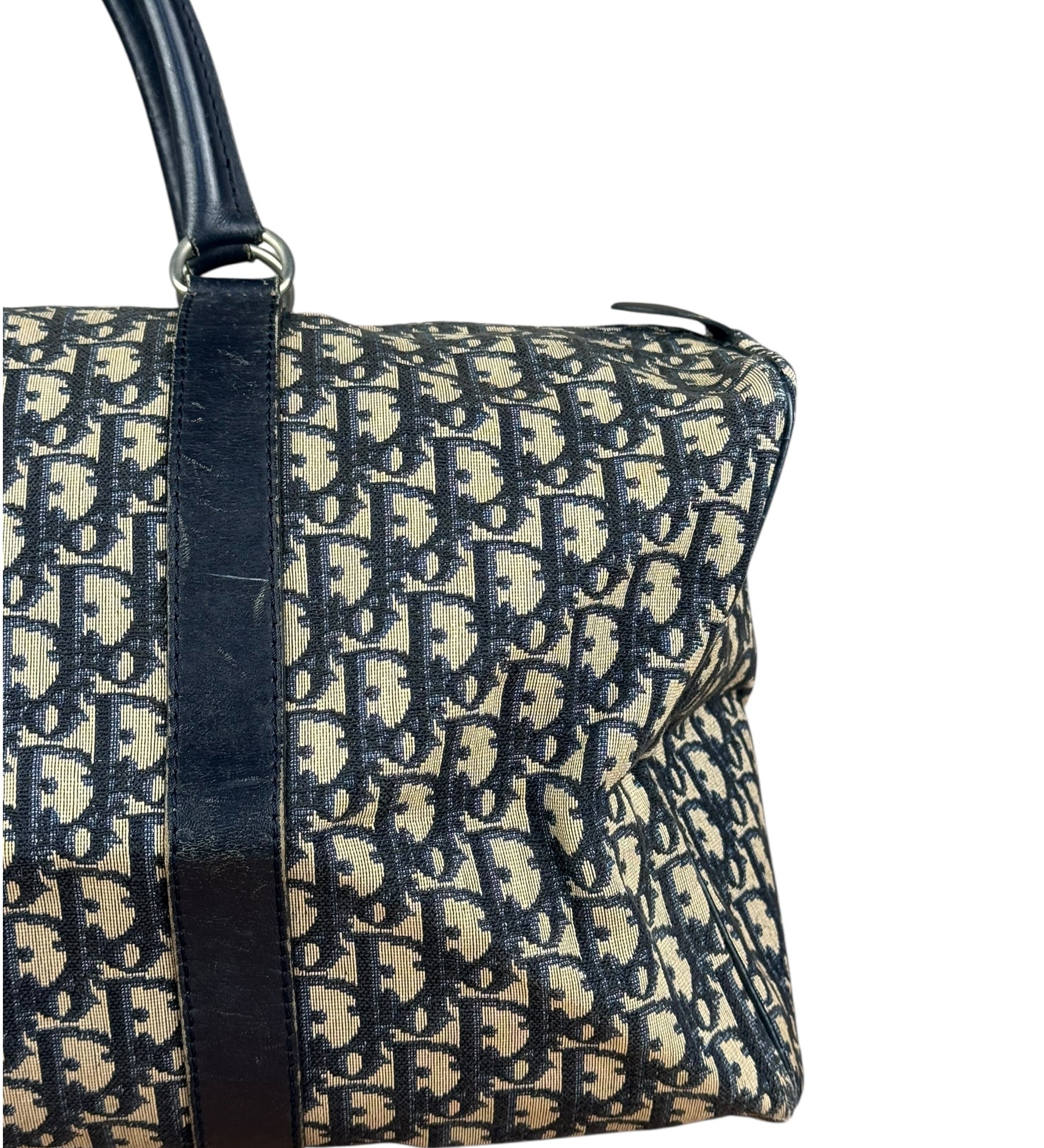 Christian Dior Vintage Navy Trotter Boston Bag