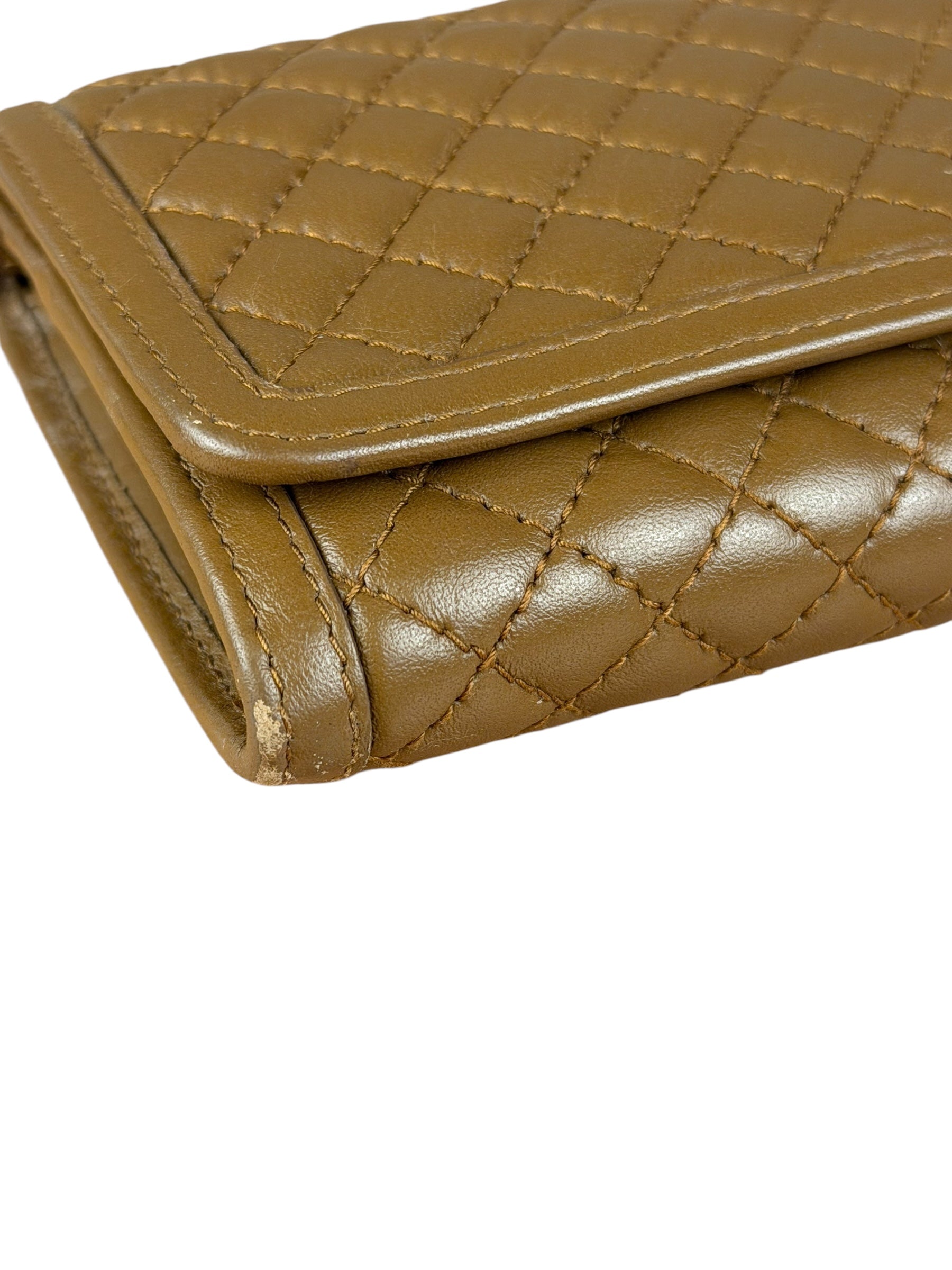 Prada Brown Quilted Leather Long Wallet