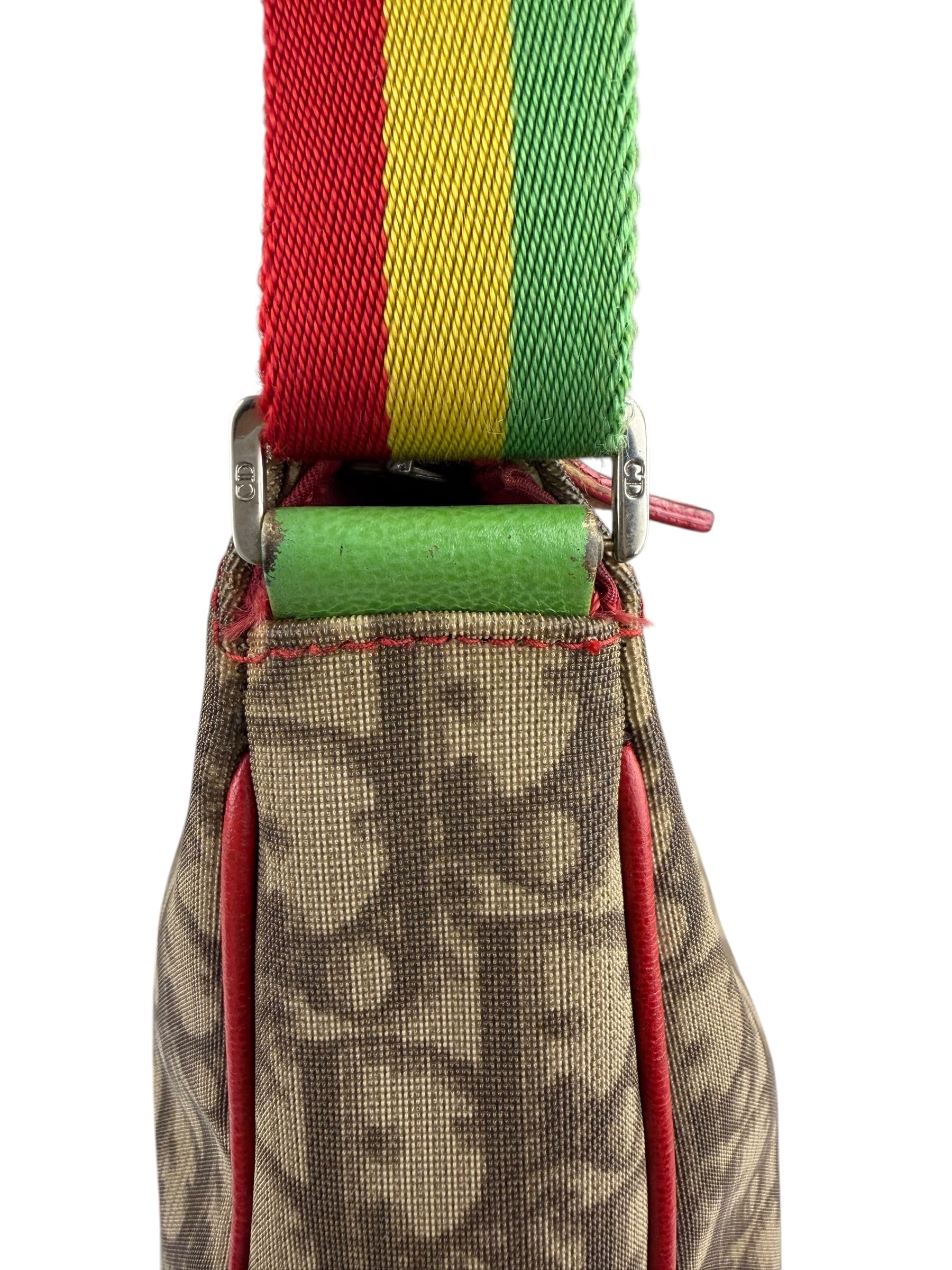 Christian Dior Vintage Monogram Rasta Trotter Messenger Bag