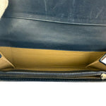 Bottega Veneta Navy Blue Intrecciato Long Wallet