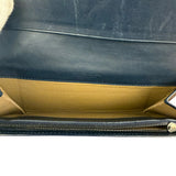 Bottega Veneta Navy Blue Intrecciato Long Wallet