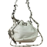 Balenciaga White Leather Le Cagole Bucket Shoulder Bag