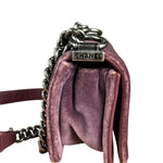 Chanel Purple Velvet Mini Boy Bag 2013