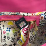 Fendi Pink Leather Logo Embossed Baguette