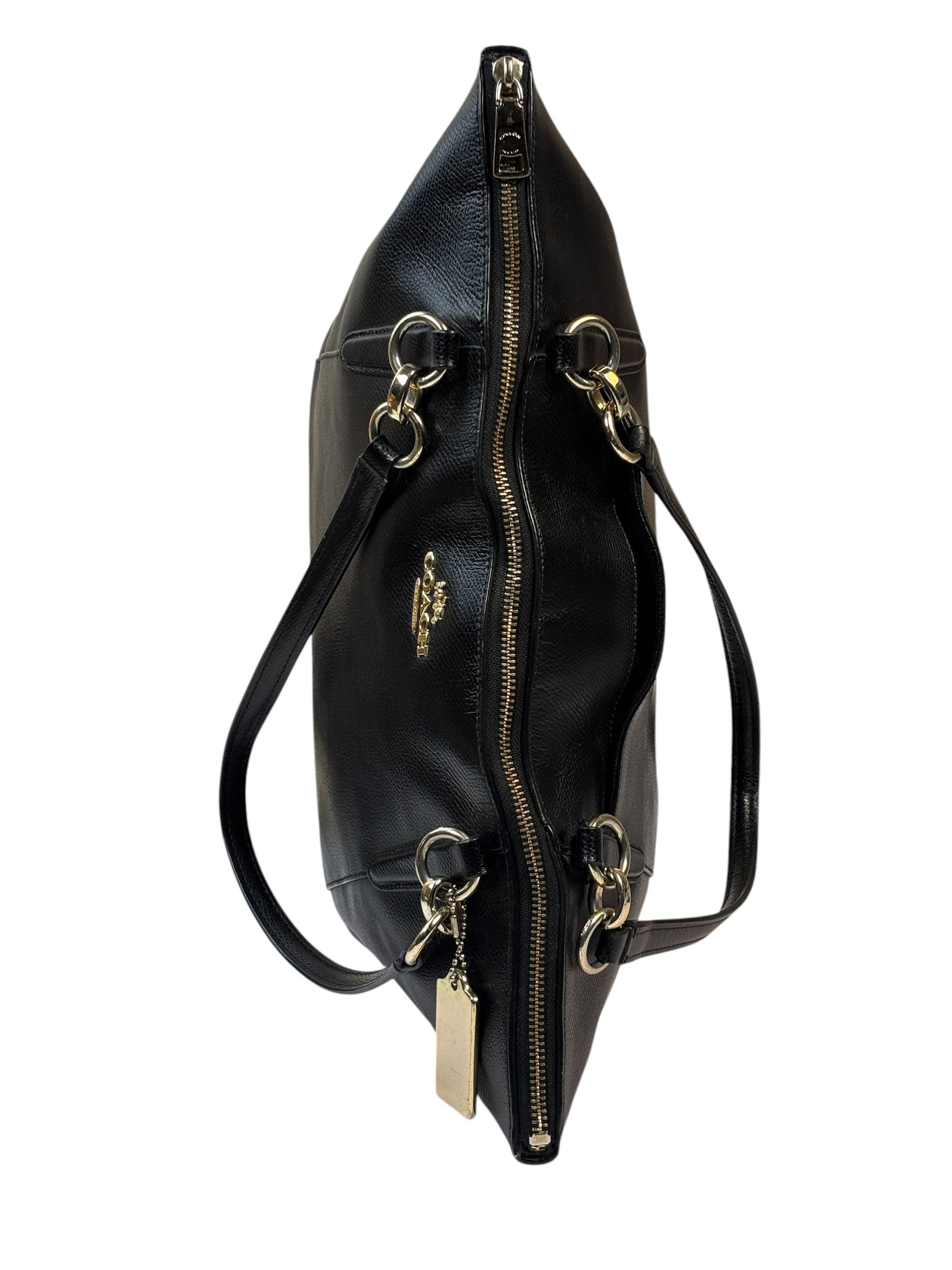 Coach Black Pebbled Leather Ava Zip Tote