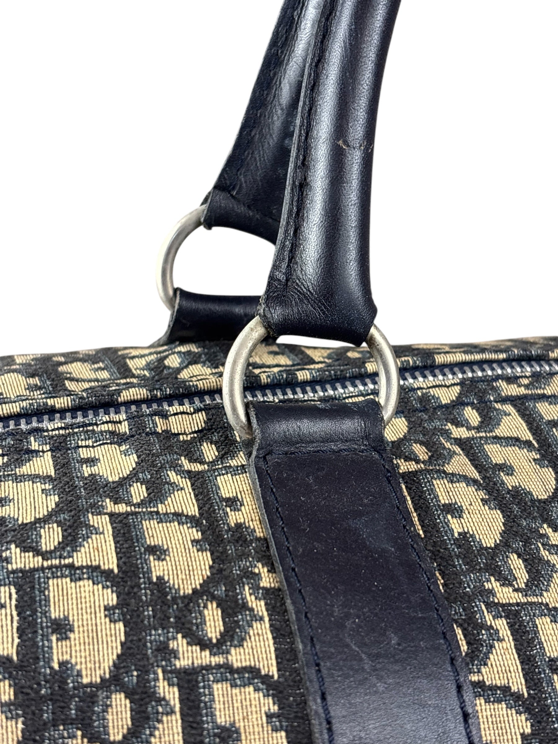 Christian Dior Vintage Navy Blue Trotter Boston Handbag