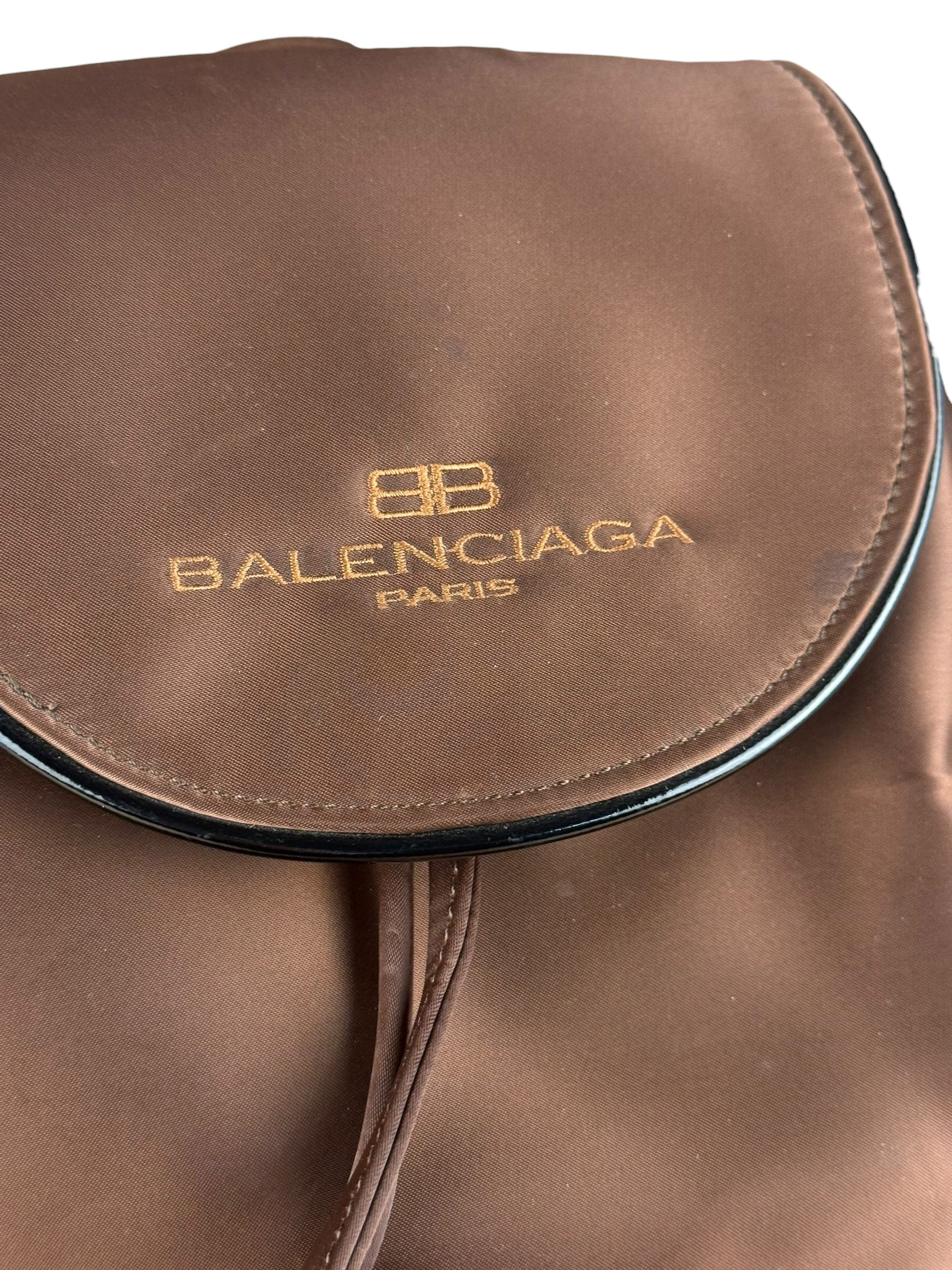 Balenciaga Vintage Brown Nylon Mini Backpack