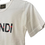 Fendi Vintage White Logo Print Boxy Tee