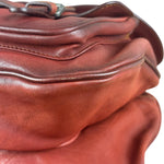 Christian Dior Burgundy Leather Gaucho Saddle Large Shoulder Bag