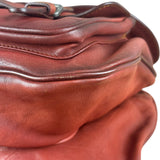 Christian Dior Burgundy Leather Gaucho Saddle Large Shoulder Bag