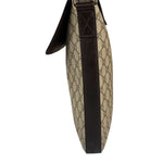 Gucci Brown Leather Trim GG Supreme Messenger Bag