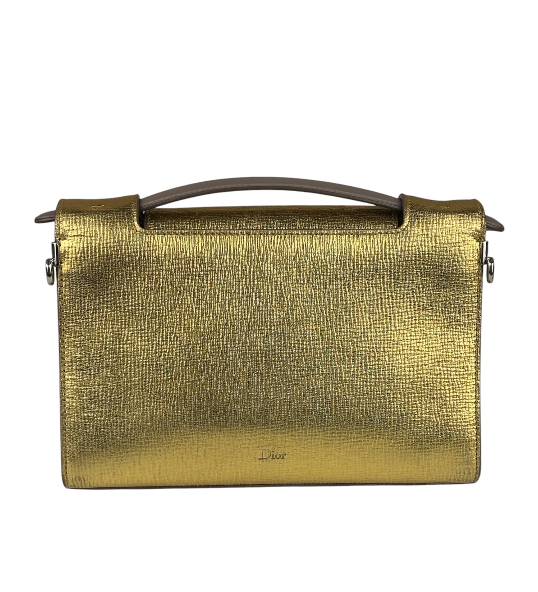 Christian Dior Gold/Metallic Leather Diorever Shoulder Bag