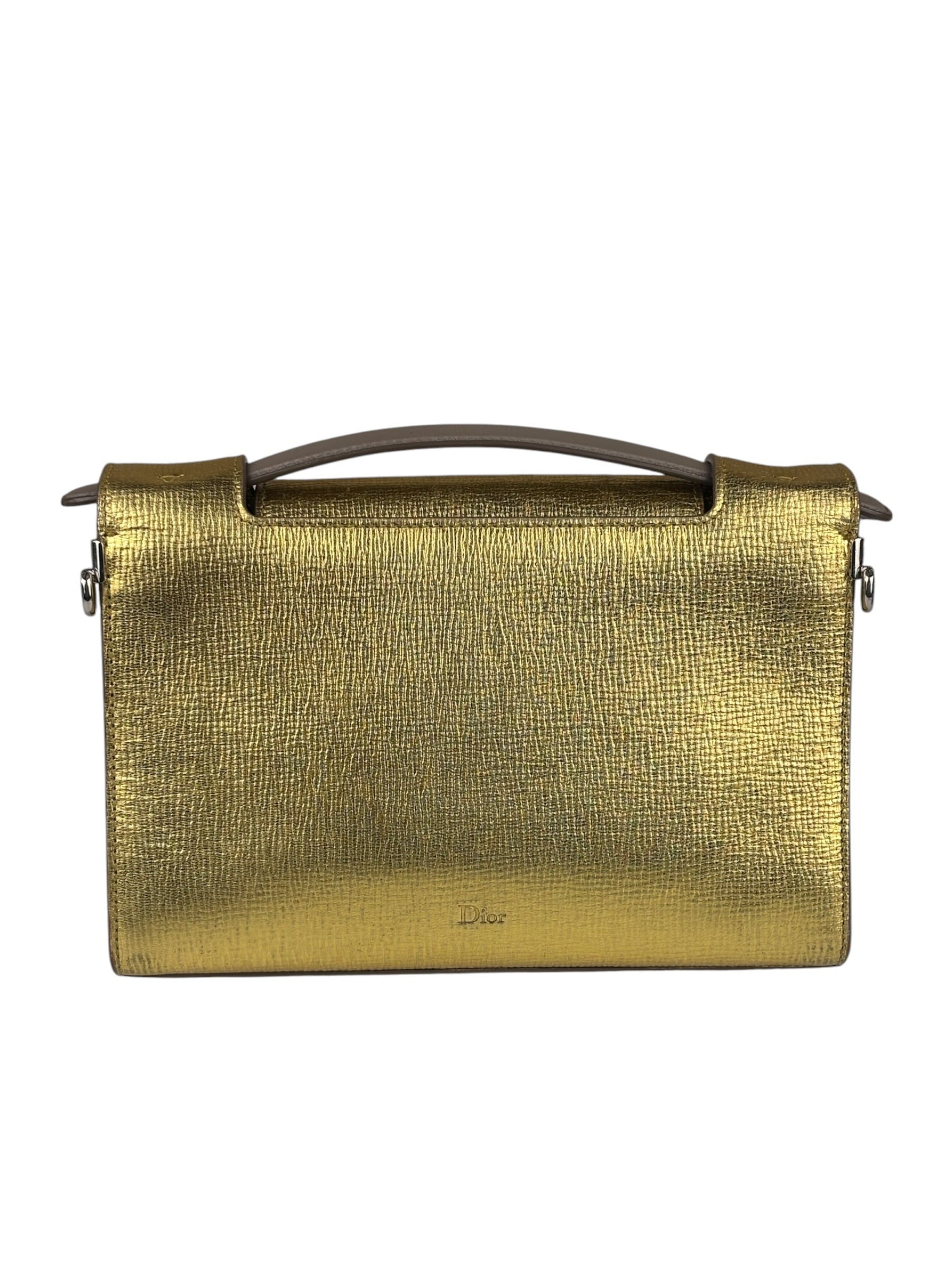 Christian Dior Gold/Metallic Leather Diorever Shoulder Bag