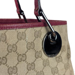 Gucci Vintage GG Canvas Pink Trim Shoulder Bag
