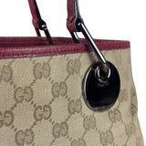 Gucci Vintage GG Canvas Pink Trim Shoulder Bag