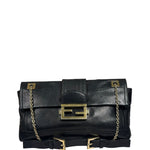 Fendi Black Leather Maxi Baguette