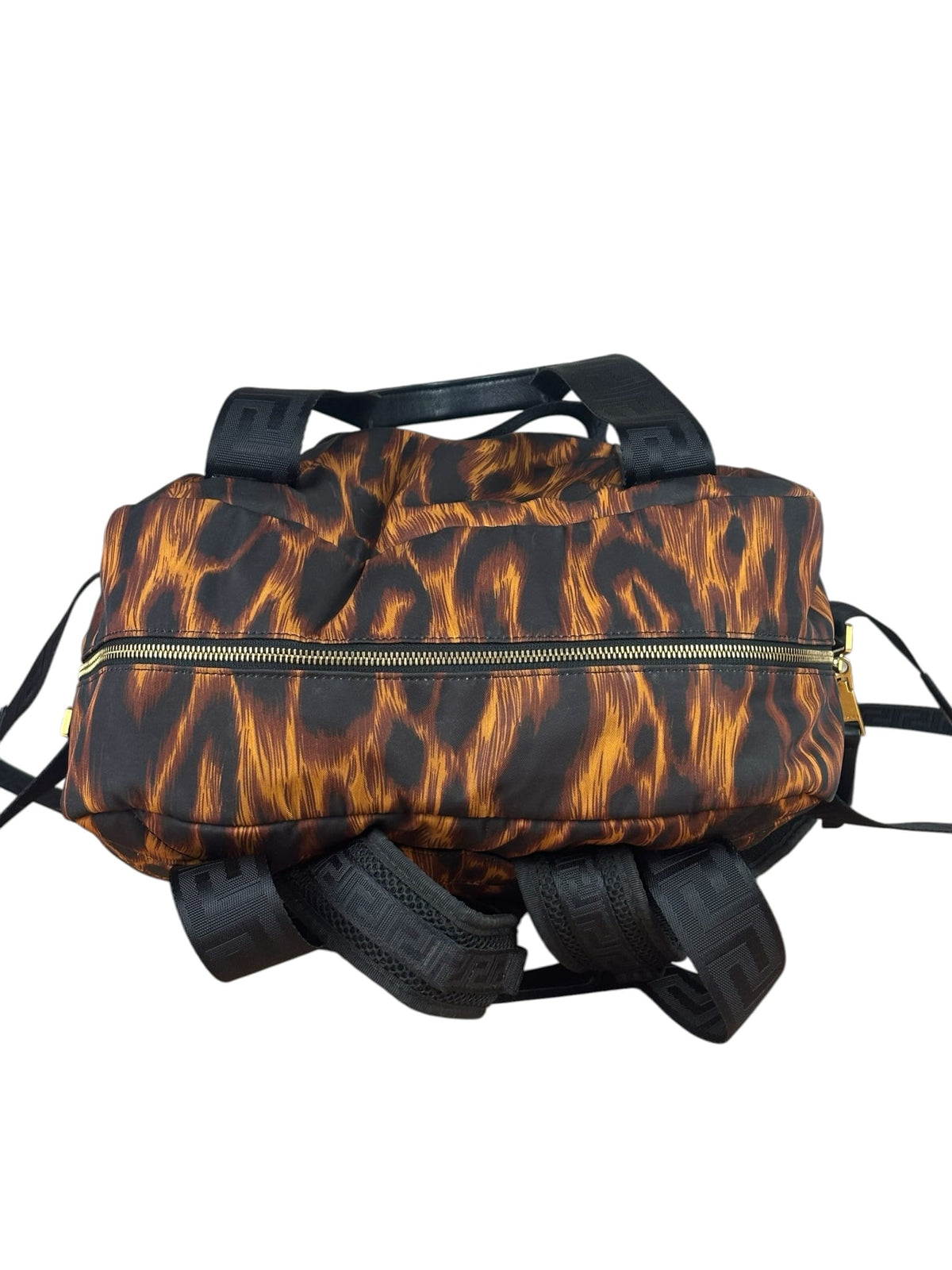 Versace Colorblock Tiger Print Medusa Head Travel Backpack