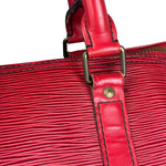 Louis Vuitton Red Epi Keepall Duffel Hand Bag