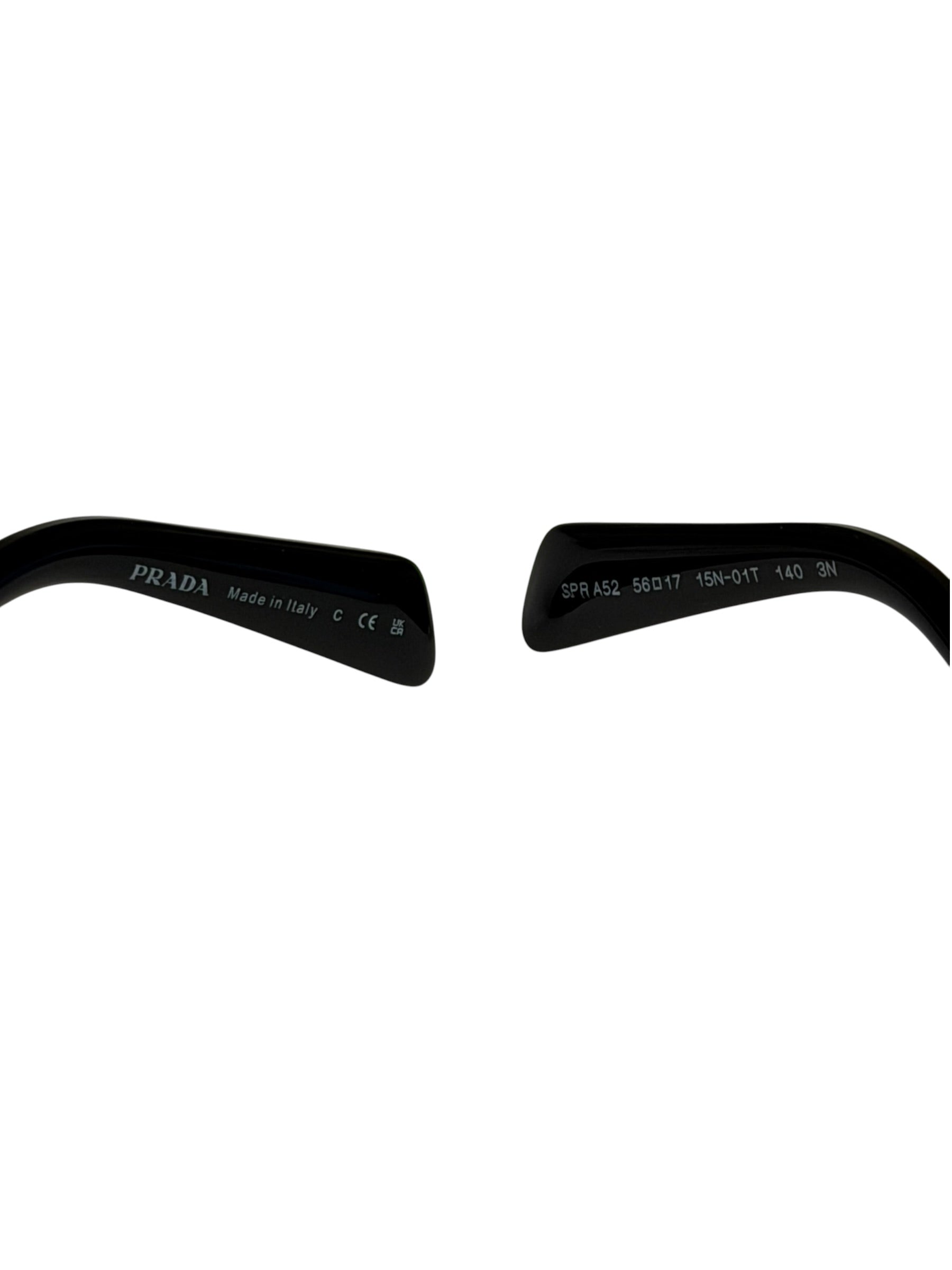 Prada Black/Gold PR A52S Rectangular Sunglasses