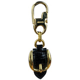 Gucci Vintage Leather/Metal Equestrain Stirrup Keychain