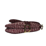 Christian Dior Burgundy Leather Oblique Saddle Handbag