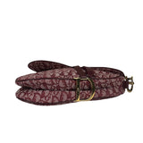 Christian Dior Burgundy Leather Oblique Saddle Handbag