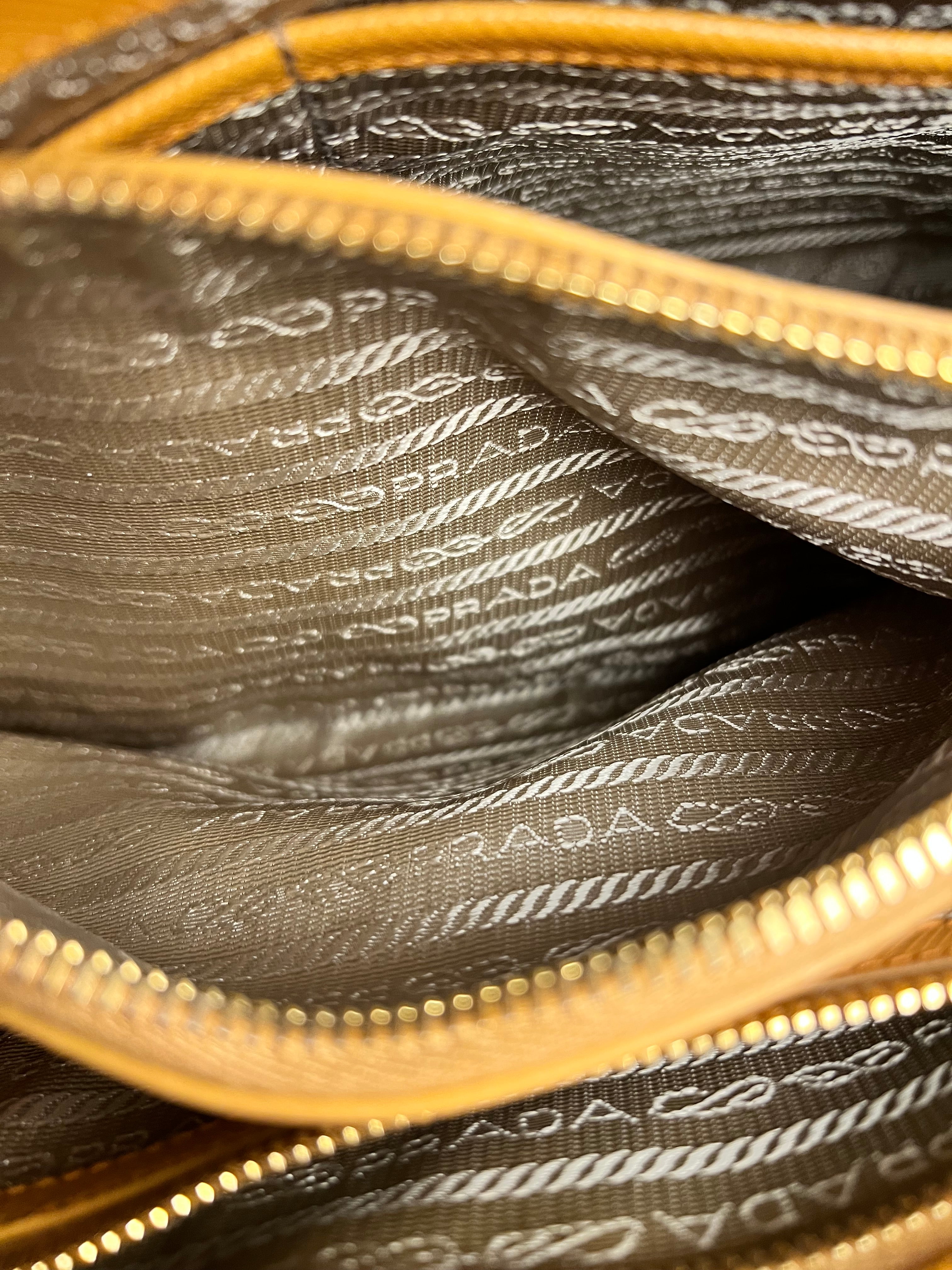 Prada Saffiano Promenade Handbag Mustard