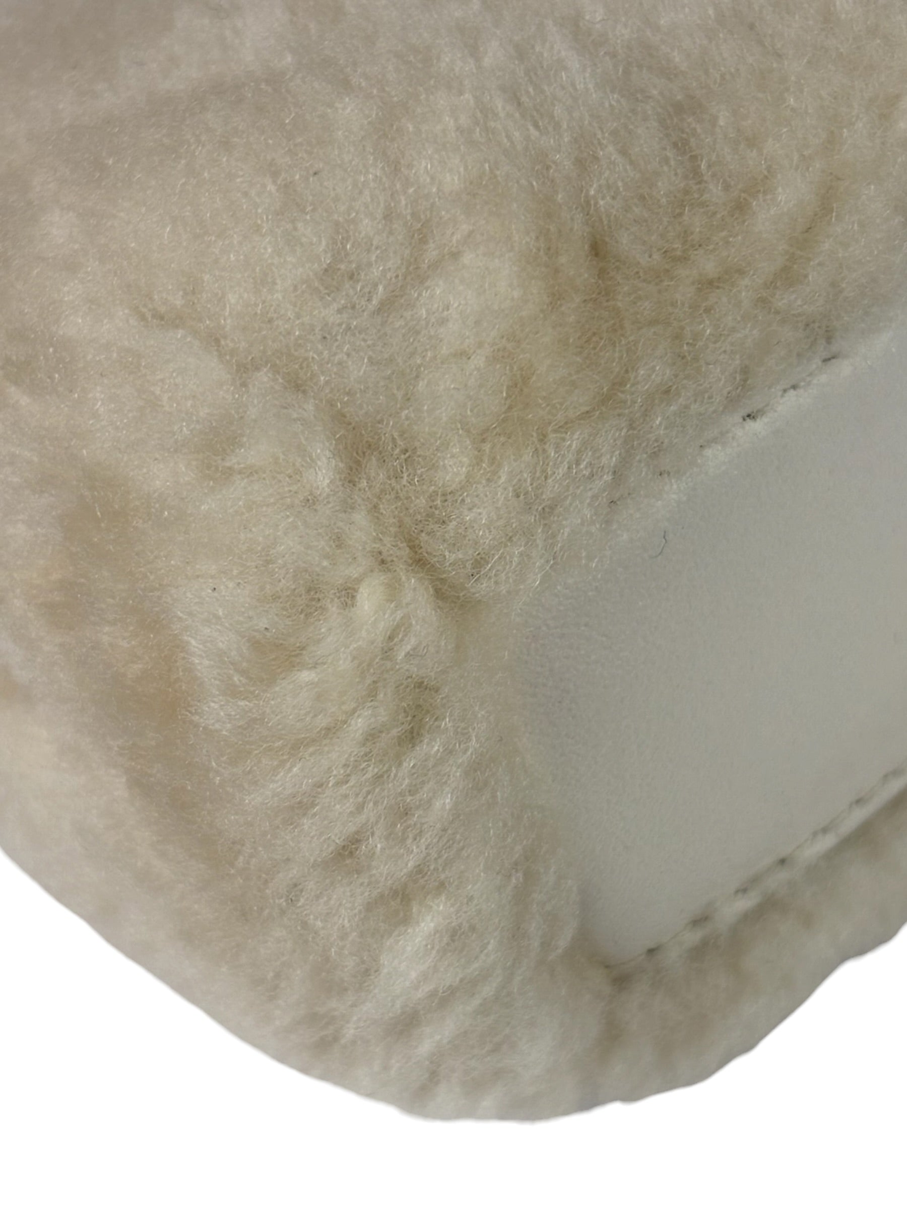 Fendi Cream Fur Lambskin Trim Micro Peekaboo Two-Way Bag