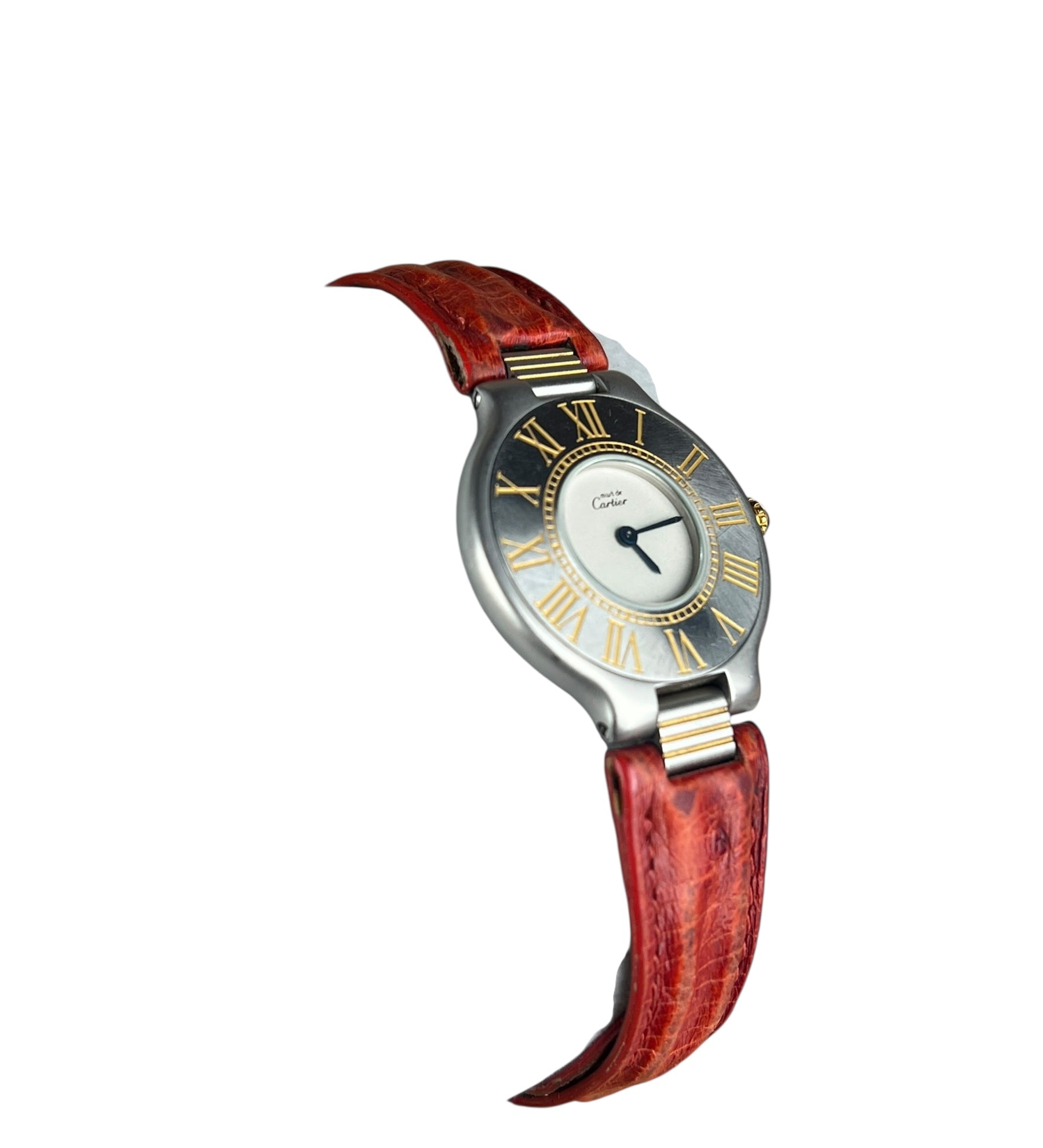 Cartier Must De 21 Red Leather Strap