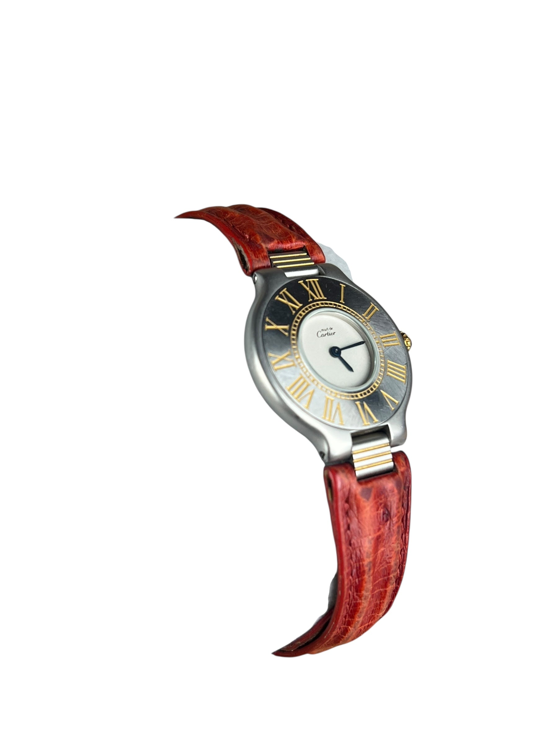 Cartier Must De 21 Red Leather Strap